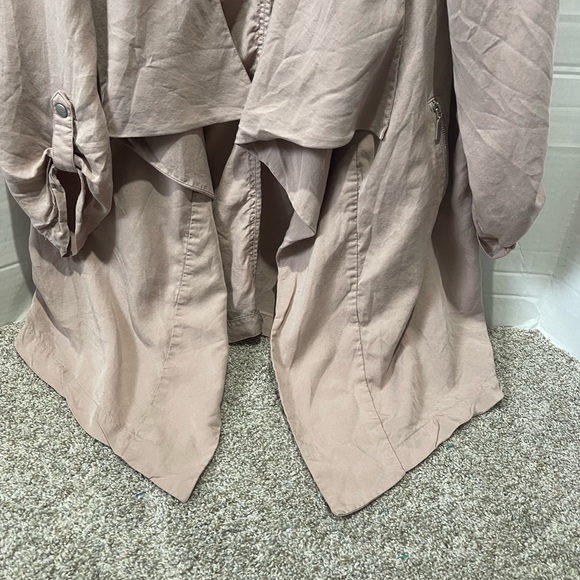 Elaine Rose blush color open front tencel cardigan with zipper pockets size XL - Picture 3 of 8